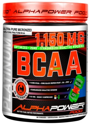 ALPHAPOWER FOOD® 100% BCAA 1.150 MG + PIPERINE I RATIO 2:1:1, 400 Soft Tabletten