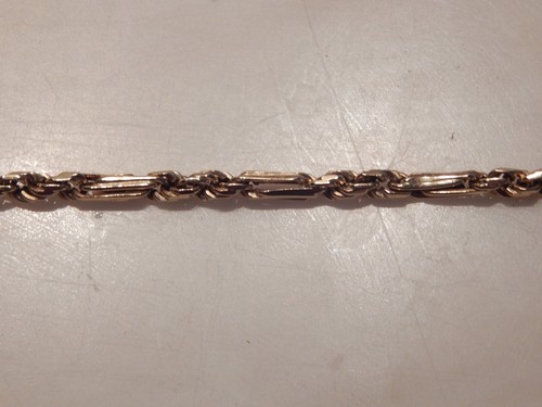 8.5 in 14 kt gold men's bracelet Figa rope chain lobster claw 12.15 g preowned - Picture 6 of 6