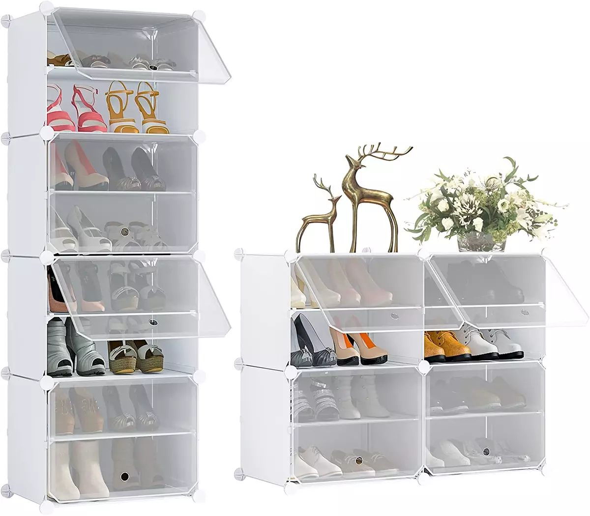 Shoe Rack, 8-Tier Shoe Storage Cabinet 16 Pair Free Standing Shoe