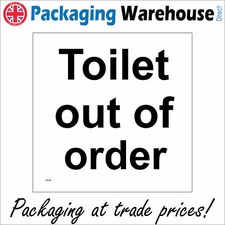 GE382 TOILET OUT OF ORDER SIGN LOO REPAIR DAMAGED BROKEN CLEANING WASH CUBICLE