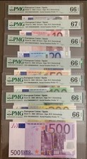 PMG European Union / Spain 2002 / 7 Bankonotes euros Prefix ( V ) DUISENBERG