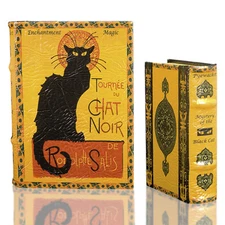 LE CHAT NOIR Black Cat Nesting Book Boxes Secret Storage Vintage Art Decor