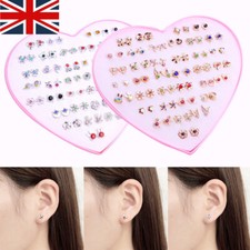 36 Pairs Mixed Flower Pattern Stud Earrings For Kids Girls Jewelry Gift