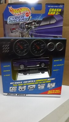 1998 Hotwheels Cyber Racers Purple Crash Car 70s Muscle Car Track System Box Set