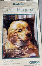 Wonderart Latch Hook Kit 12"X12" Puppy Love Lab 4670 Open Box