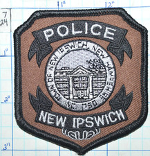 NEW HAMPSHIRE, NEW IPSWICH POLICE DEPT PATCH NEW HAMPSHIRE, NEW IPSWICH POLICE DEPT PATCH