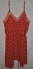 Women's XHILARATION Red Orange White Patterned Dress Size XXL NWOT