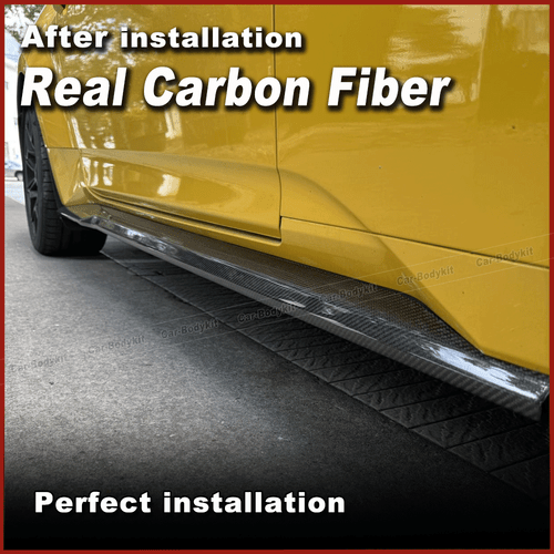 For Ford Mustang Dark Horse 2024UP Real Carbon Side Skirts Extension Lip Panels - Picture 5 of 14