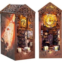 Upstuy DIY Book Nook Miniature Kit Bookshelf Insert Decor 3D Wooden Puzzle