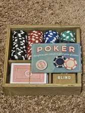 Der Spieleschrank Vintage Stil Poker Chip und Karten Set im Holzkoffer