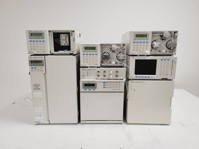 Shimadzu Hplc System W/LC-10AD Pumpe, SPD-10A UV Detektor CTO-10AC Ofen & DGU-1