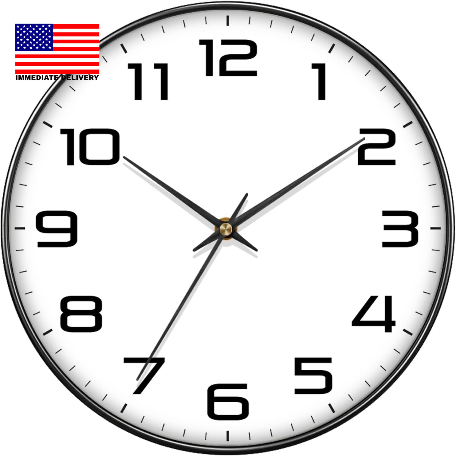 8 Inch Modern Wall Clocks Battery Operated - Silent Non Ticking Quartz Analog Cl