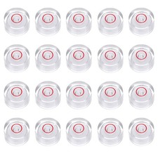 20pcs Circular Bubble Spirit Level 12x6mm Bubble Spirit Level, White/Red