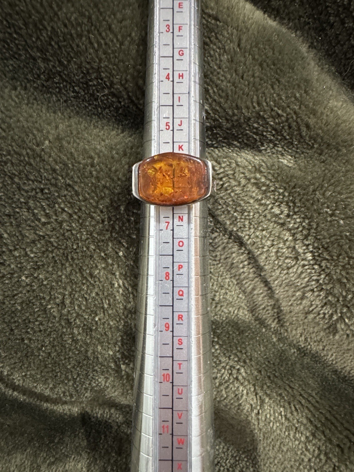 Amber Gemstone Silver Ring - image 2