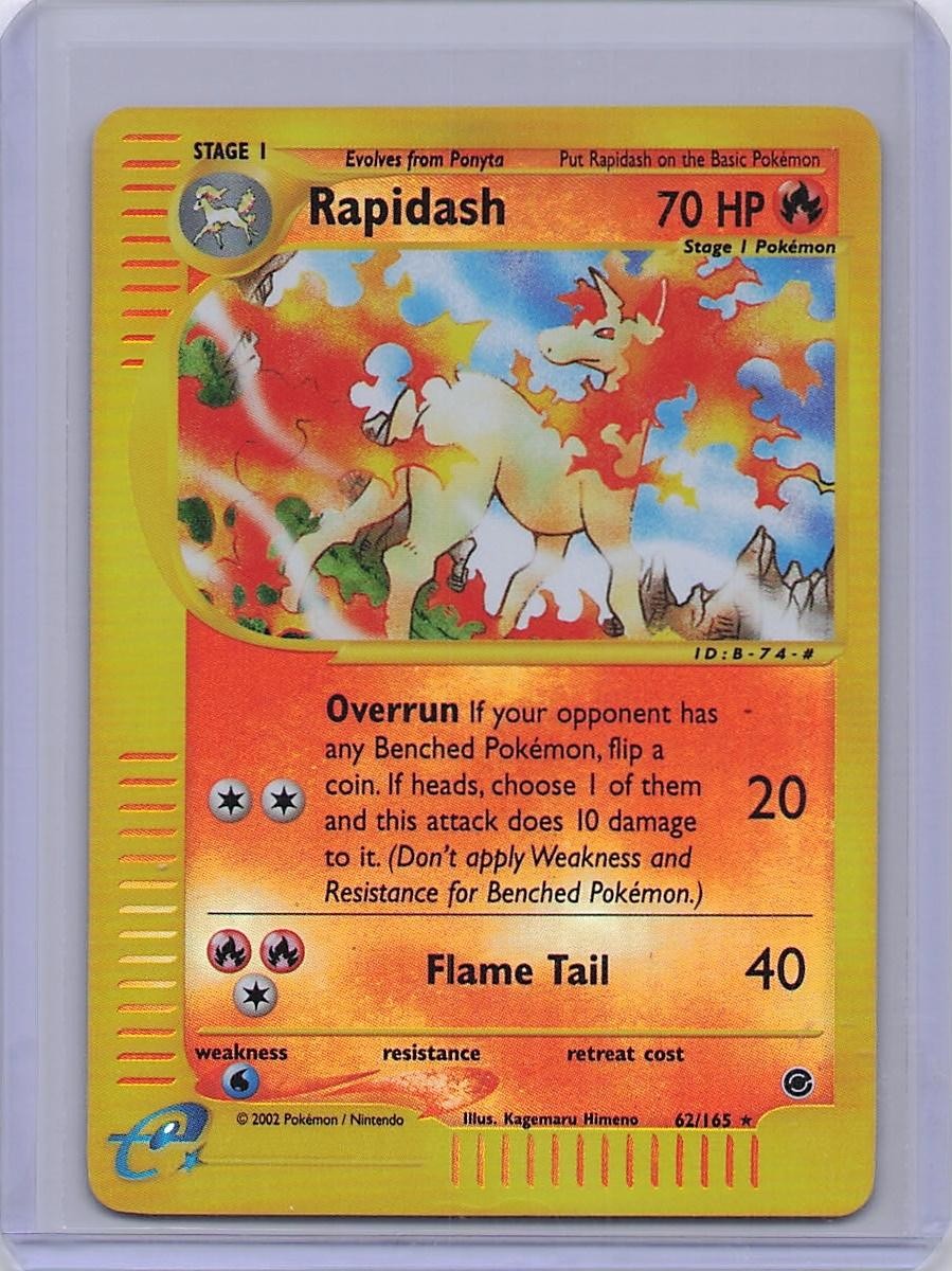 Rapidash 62/165 Rare Expedition Base Set Pokemon Reverse Holo NM