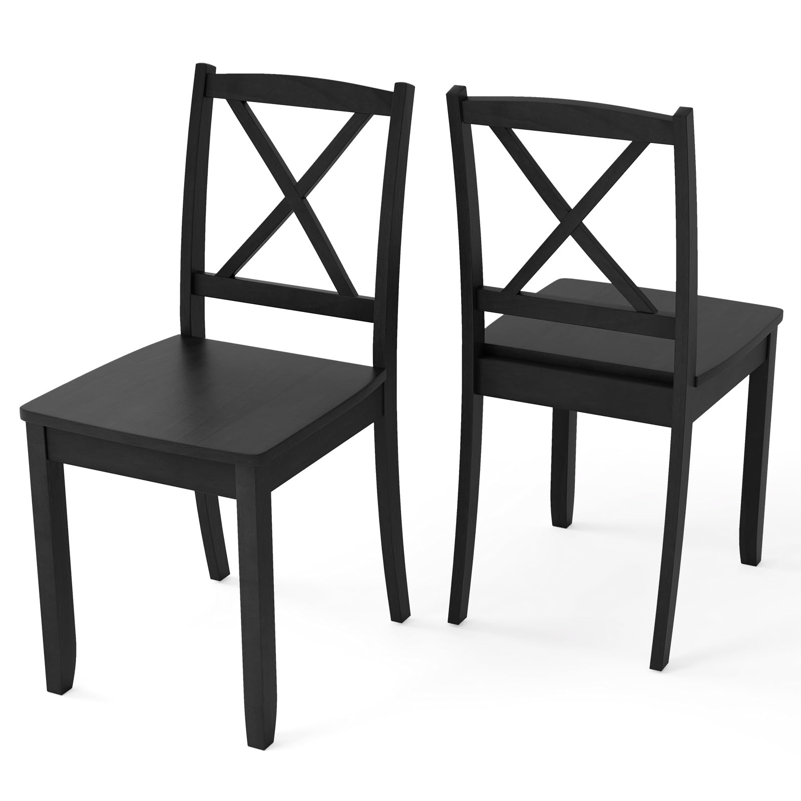 S Set Of 2, Armless Kitchen Chairs W/rubber Wood Legs &