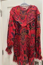 New without tags FARM Rio Sunset Tapestry Blush Mini in Red Smocked 