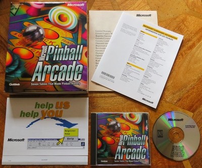Microsoft Pinball Arcade (PC CD-ROM, 1998) Big Box - 7 Gottlieb Tische - sehr guter Zustand