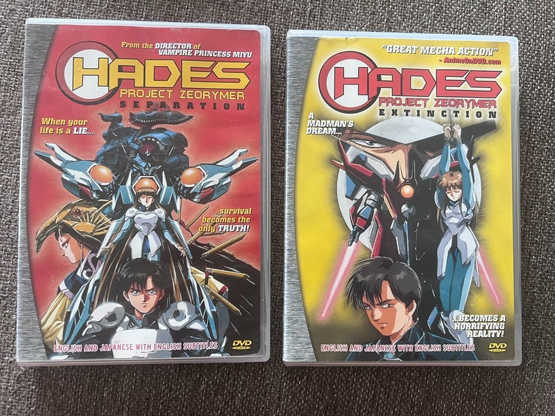 Set of 2 Hades: Project Zeorymer DVDs Anime Series Extinction & Separation