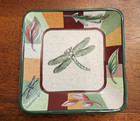 Dragonfly Tray Plate 5" Square Partylite Nature's Pillar Design — photo 1