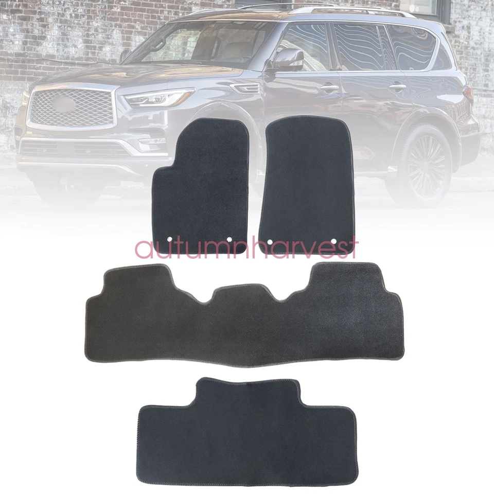 4x Alfombrillas de terciopelo de repuesto delanteras y traseras para Infiniti QX80 2014-2024 Foto 2 de 4