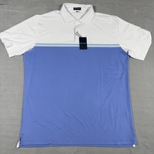 Peter Millar Polo Crown Crafted Men's XL Blue White Stripe Performance