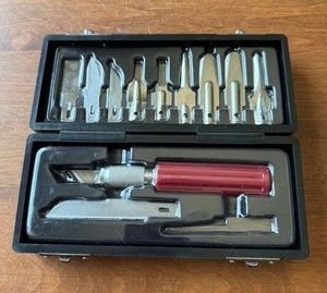 Revell 12pc Monogram Woodcarving Knife Set with Case  NWOT
