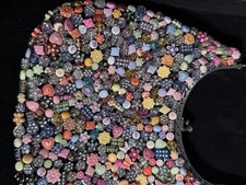 1960’s Retro Handbag With Multi-Coloured Beads Sweets Flowers Diamanté Jewels
