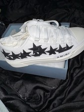 AMIRI White Black Star Suede Low Top Lace Up ...