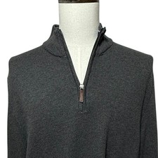 Club Room Sweater Mens XXL Charcoal Grey 1/4 Zip Pullover Preppy NEW NWT