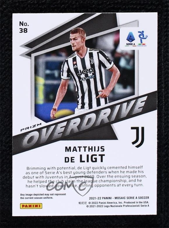 2021-22 Panini Mosaic Serie A Overdrive Matthijs de Ligt #38 - Image 2 of 2