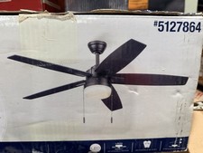 Home Harbor Breeze Windshore Easy2Hang 52-in Matte BLACK Indoor Ceiling Fan