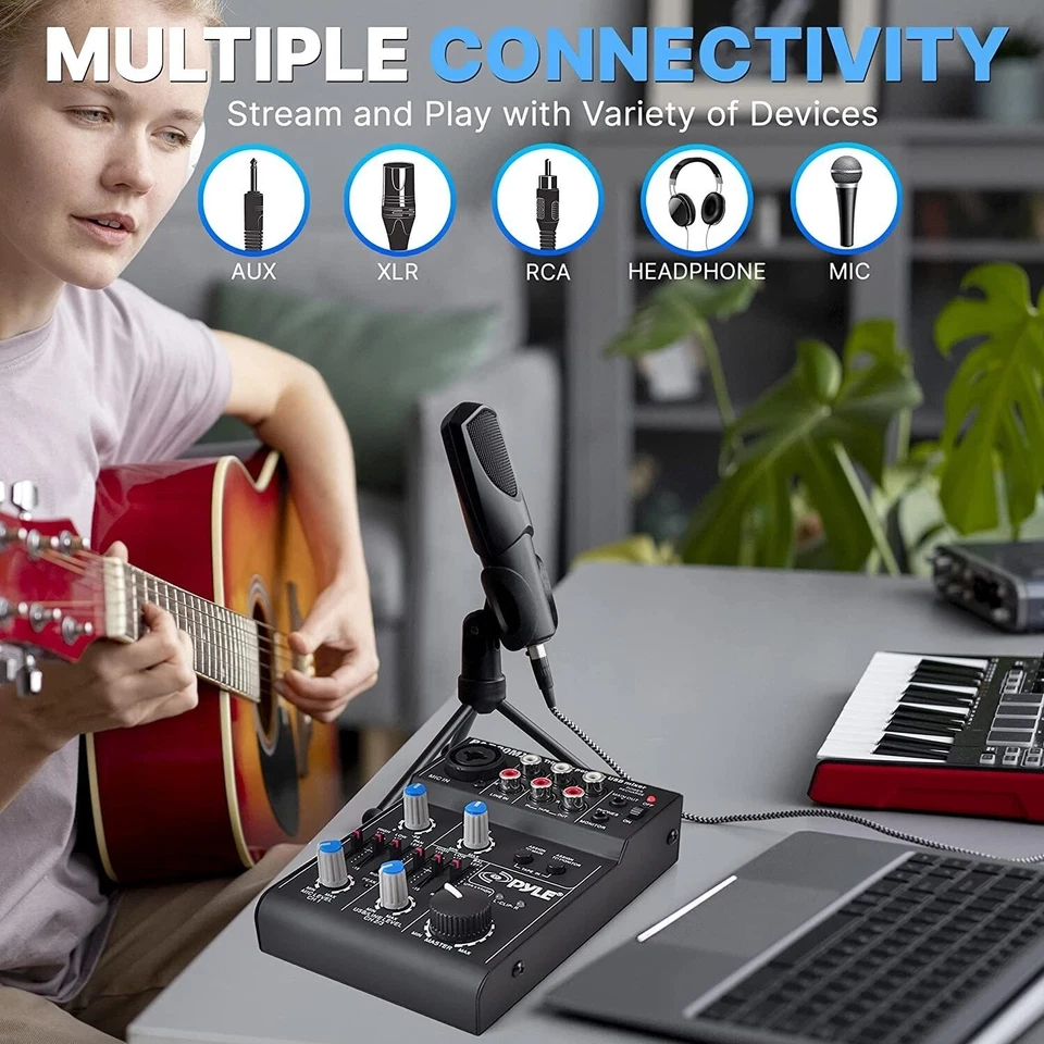 Pyle 5 Channel Professional Compact Audio Mixer with USB Interface PAD20MXU - Image 3 of 4