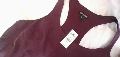 NWT Express Women's Tank Top Size S/P Plum Wine Color Lined Nice Seasonal Staple