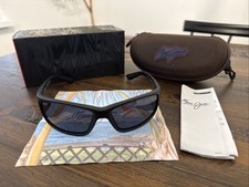 Maui Jim Kanaio Coast Sunglasses Matte Black Black Lenses STG-BG W/ Case New