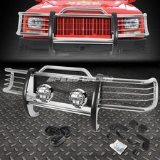 Chrome Brush Grill Guardround Clear Fog Light For 84-01 Jeep Cherokee Xj Suv