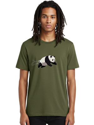 Panda-2 Mens Graphic Tee, 100% Cotton, Casual Summer Wear