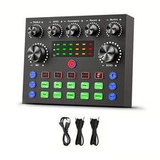 V8S Audio Mixer with Voice Changer,Podcast Mixer,Sound Card for Phone4071