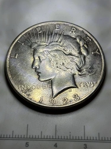 1923 Peace Dollar Silver Circulated Very Good Condition.