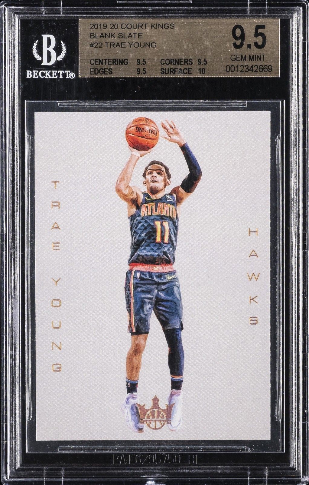 2019-20 COURT KINGS BLANK SLATE #22 TRAE YOUNG BGS 9.5