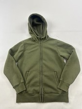 Uniqlo Hoodie Sweatshirt Kids 160 Green Warm Pile Lind Full Zip