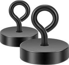 Neosmuk Magnetic Hooks,100lb Heavy Duty 1.18in Hooks, Matte Black 