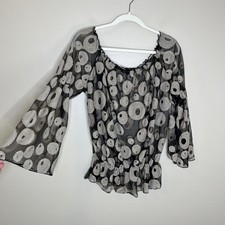 Women Blouse Sheer Mesh Witchy Whimsigoth Y2K Festival Polka Dot Fairy Grunge 90