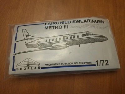 BROPLAN FAIRCHILD SWEARINGEN METRO III VACUMOLD - 1:72 AIRPLANE  OPEN BAG
