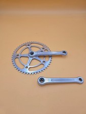Set pedivelle Campagnolo Record Pista Track ruota ferroviaria 167,5 mm 52 denti vintage alluminio