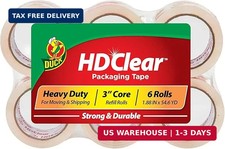 Duck HD Clear Packing Tape Refills - 6 Rolls of Heavy Duty Shipping and Moving P