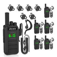 Olywiz Adult Walkie Talkies Long Range - 2 Watt 6 PACK, Black