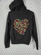 Victorias Secret Pink HTF RARE BLING GEMSTONES Heart Full Zip VTG Hoodie Jacket