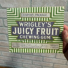 Vintage 1920's Wrigley's Juicy Fruit Gum Box Export Package Counter Display