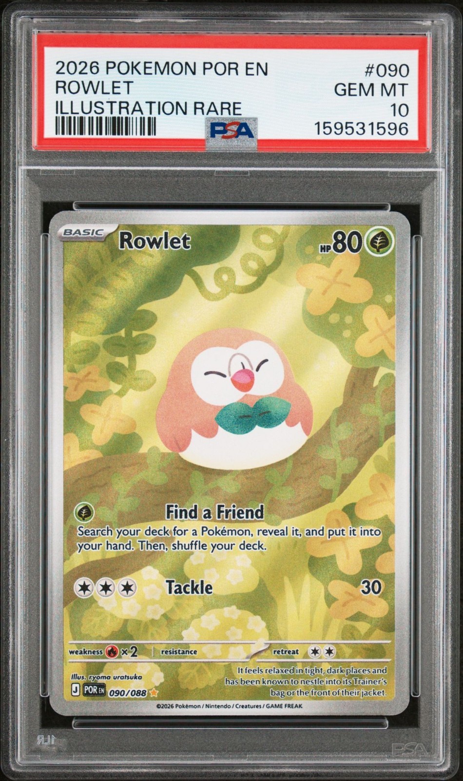 2026 POKEMON POR EN-PERFECT ORDER ILLUSTRATION RARE #090 ROWLET PSA 10